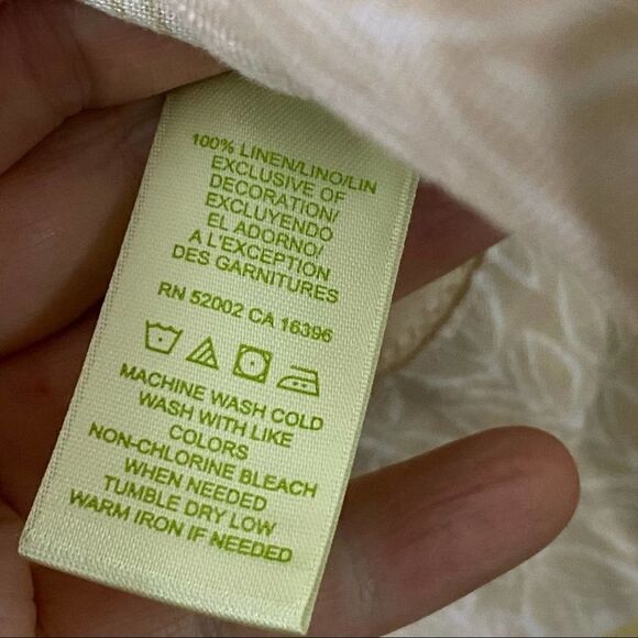 Sigrid Olsen Linen Beige Floral Graphic Shirt M - Picture 8 of 8